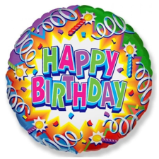  Happy Birthday Streamers fólia lufi 46 cm (WP) party kellék