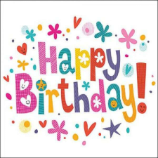 Happy Birthday szalvéta - vidám színes papírárú, csomagoló és tárolóeszköz