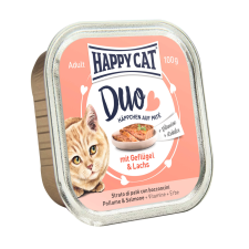  Happy Cat Duo Pástétomos Falatkák Szárnyas-Lazac – 100 g macskaeledel