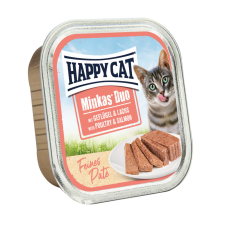 HAPPY CAT DUO PÁSTÉTOMOS FALATKÁK SZÁRNYAS-LAZAC 100g macskaeledel