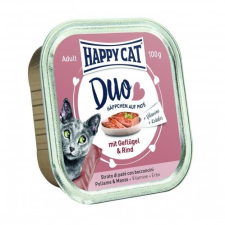 HAPPY CAT DUO PÁSTÉTOMOS FALATKÁK SZÁRNYAS-MARHA 12x100g macskaeledel