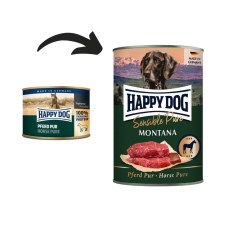 Happy Dog Montana Pur Lóhúsos konzerv – 12×800 g kutyaeledel