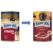 Happy Dog Sensible Pure Africa - szín strucchús konzerv 400g kutyaeledel