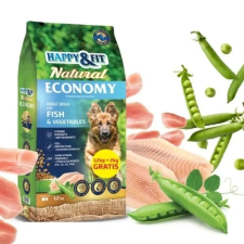 Happy&Fit Natural Economy Adult with Fish and Vegetables 12kg+2kg kutyaeledel