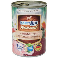 Happy&Fit Natural felnőtt, csirke, szarvas, alma 400g kutyaeledel