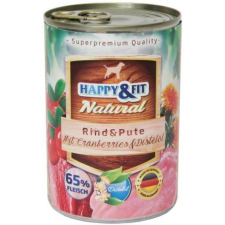  Happy&Fit Natural felnőtt, marha, pulyka, vörösáfonya – 400 g kutyaeledel