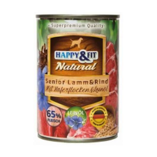 Happy&Fit Natural idős, bárány, marha, zabpehely – 24×400 g kutyaeledel