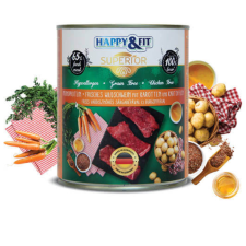  Happy&Fit Superior 100% Monoprotein – Friss vaddisznóhús sárgarépával és burgonyával – 24×800 g kutyaeledel