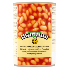 Happy Frucht fehérbabkonzerv paradicsommártásban 400 g alapvető élelmiszer