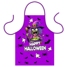 Happy Halloween Boszorkány Mintás - Teli mintás kötény - Halloween Kötény TK074 lakástextília