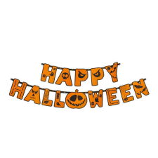 Happy Halloween felirat fűzér - narancssárga - 185 cm party kellék
