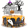  Happy Halloween papír tortabeszúró,tortadísz