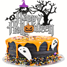  Happy Halloween papír tortabeszúró,tortadísz sütés és főzés