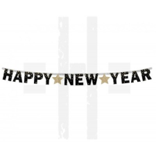  HAPPY NEW YEAR GLITTERES FELIRAT - 180 cm party kellék