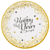  Happy New Year Golden Wishes papírtányér 8 db-os 23 cm