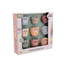  Happy World bio műanyag toronyépítő és vördöcskék (8408) készségfejlesztő