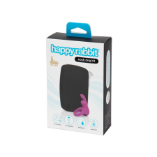 happyrabbit Cock Kit - vibrációs péniszgyűrű tárolótáskával (lila) péniszgyűrű