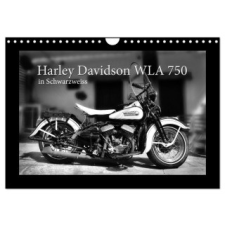  Harley Davidson WLA 750 in Schwarzweiss (Wandkalender 2024 DIN A4 quer), CALVENDO Monatskalender – Ingo Laue naptár, kalendárium