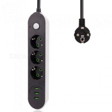 Hármas hosszabbító 3 USB csatlakozóval kapcsolóval hosszabbító, elosztó