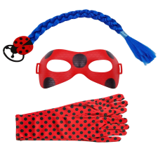 Három darab IdeallStore® jelmezkiegészítő készlet, Miraculous Ladybug, univerzális méret, piros jelmez