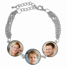  Három fényképes acél karkötő (a Te fotóiddal), ezüst színben (márkadobozban) karkötő