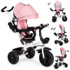  Háromkerekű babakocsi 360°-ban forgatható üléssel, rózsaszín ECOTOYS