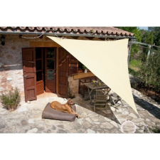  Háromszög alakú napvitorla - árnyékoló teraszra, erkélyre és kertbe - bézs színű - vízálló polyester - 5x5x5 méteres kerti bútor