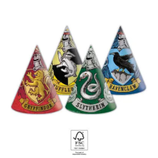 Harry Potter Hogwarts Houses Parti kalap, csákó 6 db-os FSC party kellék