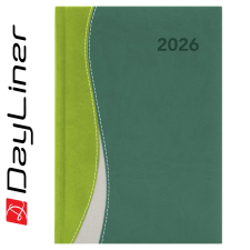  Határidőnapló Dubai A5 heti, fehér lapokkal zöld-zöld Dayliner 2026. határidőnapló