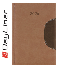  Határidőnapló Memphis B5 heti, fehér lapokkal barna-csokoládé Dayliner 2026. határidőnapló