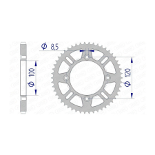 Hátsó lánckerék Afam alumínium 428 / 51 fog RM / YZ 85 egyéb motorkerékpár alkatrész