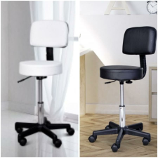  Háttámlás kozmetikai forgószék fekete és fehér színben - Léna - Fekete szépségápolási bútor