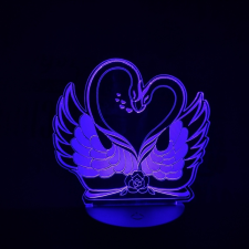  Hattyú szív 3D led lámpa világítás