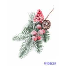  Havas fenyő pikk bogyóval tobozzal 32cm karácsonyi dekoráció