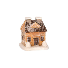  Havas ház kéményekkel, poly. Mérete: 45x35x49 mm dekorációs kellék