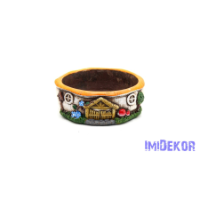  Házikó mintás kaspó 17x6 cm 7772 dekorációs kellék