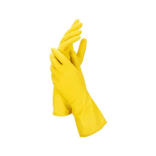 . . Háztartási gumikesztyű, latex, L méret, sárga védőkesztyű
