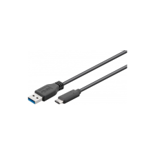 HCT 028-225 USB-A apa - USB Type-C apa Adat és töltő kábel - Fekete (2m) (028-225) kábel és adapter