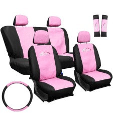 HD Üléshuzat szett fekete-pink 11db-os ajándékkal AG23001 ülésbetét, üléshuzat