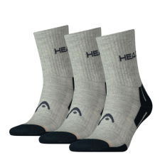 Head unisex sportzokni - légáteresztő félplüss talppal 3 pár - szürke - 35-38 női zokni
