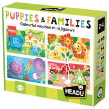 Headu : Mini kirakós fából - Állatok és kicsinyeik puzzle, kirakós
