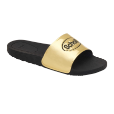 Health And Fashion Shoes Scholl Wow-Arany/Fekete-Női strandpapucs 36 női papucs