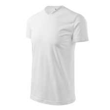 Heavy V-neck póló unisex fehér S férfi póló