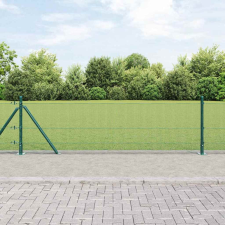  Hegesztett Drótkerítés 13 Flenkelt Oszloppal Zöld 0.6x25 m Acél kerti bútor