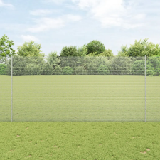  hegesztett drótkerítés 22 U oszlopos ezüst 1.6x25 m acél építőanyag