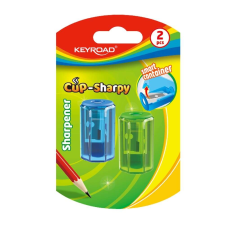 Hegyező 1 lyukú tartályos 2 db/bliszter keyroad cup sharpy vegyes színek hegyező