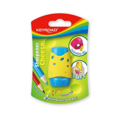 Hegyező 2 lyukú tartályos, fedeles Keyroad Cheese vegyes színek hegyező