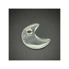 Hegyikristály medál átfúrt félhold 30mm medál