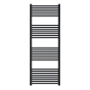 HeizTech egyenes matt fekete acél fürdőszobai törölközőszárító radiátor 50 x 120 cm, 550 W