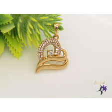  Helga goldfilled anitallergén szív alakú medál apró kövekkel 18K medál